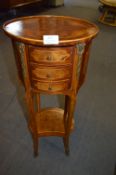 Reproduction Walnut Inlaid Circular Side Cabinet P