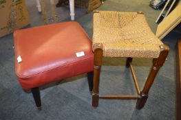 1950's Vinyl Stool and a Sea Grass Stool