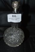 Silver Topped cut Glass Scent Bottle