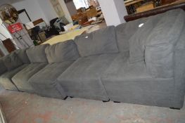 *Six Piece Grey Fabric Sectional Sofa