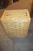 Lattice Weaved Beech Wood Linen Basket