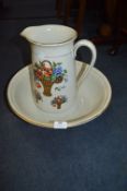 Floral Decorated Jug and Wash Bowl Set