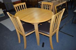 Light Beech Effect Extending Dining Table and Four