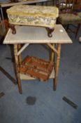 Victorian Bamboo Occasional Table, Footstool and C