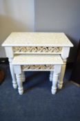 White Painted Nest of Two Tables