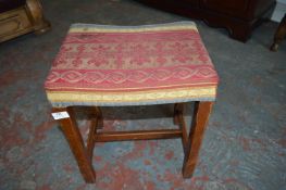 Oak Based Stool with Upholstered Top