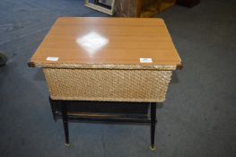 Wicker Sewing Table on Dansette Legs