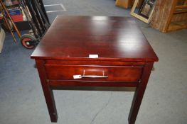 Rosewood Effect Side Table with Single Drawer