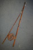 Vintage Cane Boat Fishing Rod with Scarborough Ree