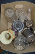 Box Containing Silver Plated Tea Set, Tall Glass V