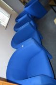 Set of Five Blue Reception Tub Chairs
