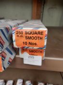 *Two Boxes of 10 250mm Square Smooth Files
