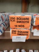 *Two Boxes of 10 250mm Square Smooth Files