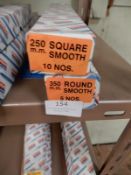 *One Box of 10 250mm Square Smooth and a Box of 5