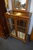 Walnut Framed Two Door Display Cabinet