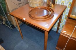 Walnut Effect Square Topped Dining Table