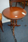 Mahogany Side Table on Single Pedestal