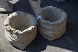 Pair of Reconstituted Limestone Planters in the Fo
