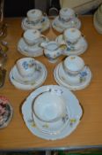 Blue Floral Patterned Tea Set 29 Pieces
