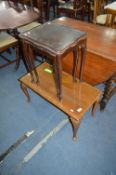 Walnut Coffee Table on Cabriole Legs and a Nest of