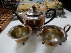 Silver Plated Three Piece Tea Set