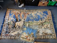 Large Middle Eastern Wall Rug and a Small Rug