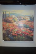 Oil Painting on Canvas - Poppy Fields by Roberto L
