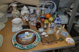 Quantity of Pottery Including Delft Vases, Masons