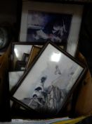 Quantity of Framed Prints - Hunting Scenes and Dog