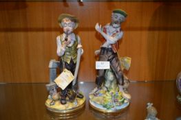 Two Cesare Villari Figurines - Fishermen and Field
