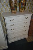 White Chest of Drawers with Brass Handles (Matchin