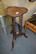 Mahogany Plant Stand with Barley Twist Legs