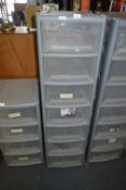 Seven Height Plastic Storage Drawers