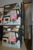 *Four 1.7L Colour Changing Glass Kettles