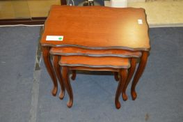 Walnut Nest of Three Tables on Cabriole Legs