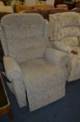 Brown Leaf Patterned Electric Reclining Armchair