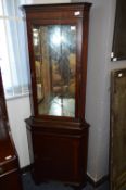 Mahogany Corner Unit with Glazed Door