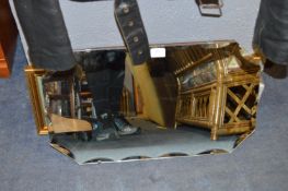 Bevelled Edge Wall Mirror and Various Prints