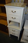 Pair of White Two Drawer Bedside Cabinets