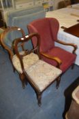Two Victorian Balloonback Dining Chairs and One 19