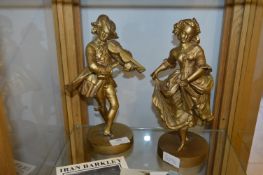 Pair of Gilt Painted Spelter Figurines