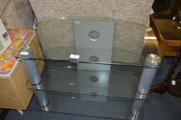 Clear Glass Three Height TV Unit