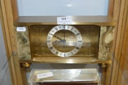 Staiger West German Onyx & Brass Mantel Clock