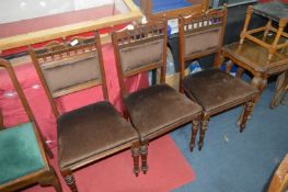Set of Three Edwardian Walnut Dining Chairs