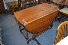 Oak Dining Table with Oval Top and Barley Twist Ga