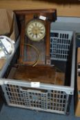 Two Wood Cased Mantel Clocks