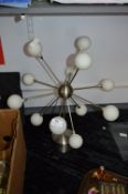 Chrome and White Bobble Sputnik Style Ceiling Light Fitting