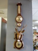 Two Wall Mounted Barometers (One with Plastic Deer