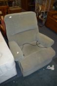 Green Upholstered Electric Reclining Armchair