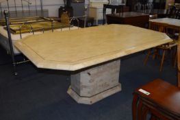 Rectangular Marble Block Veneered Dining Table on